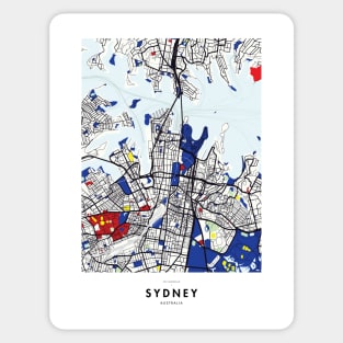Sydney (Australia) Map x Piet Mondrian Sticker